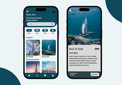 Travel Booking Application design iphone mockup travel ticket booking ui uiux