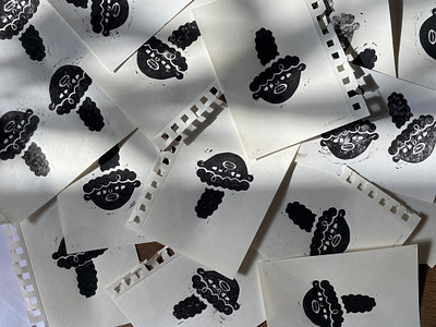 Accidental Linocut - The Story of how One Linocut Was Created african character illustration lino linocut linoprint mushroom printed printmaking procreate random sketch texture woman
