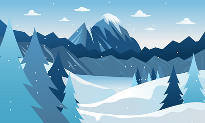 Winter day in the mountains for print. graphic design