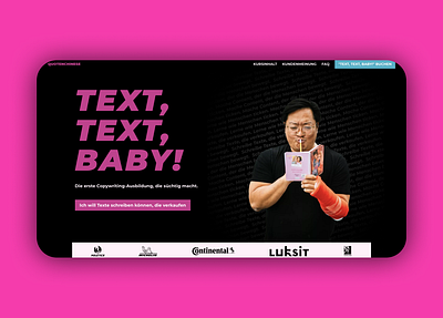 "Text, Text, Baby!" Copywriting Online course Webdesign branding copywriting design online course ui webdesign