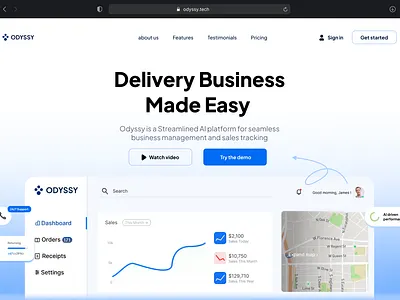 ODYSSY - Landing Page app branding design illustration landing page logo saas ui uiux user interface ux web design website