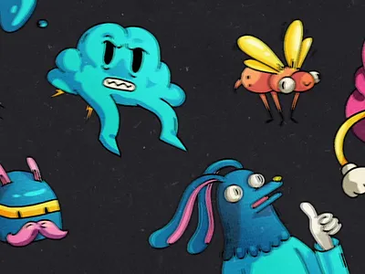 Cartoon banner art animation art cartoon character design doodle gif graphic illustration procreate