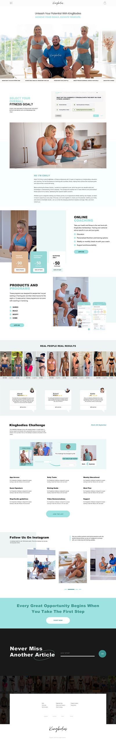 Fitness Website Design Inspiration design design inspiration figma fitness fitnesswebsite landing page design landingpagedesign shopify visualdesign websitedesign