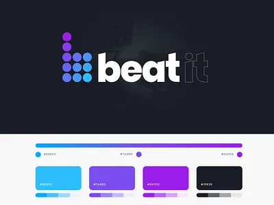 Music Brand Logo - Beat it blue brand branding gradient illustration music purple