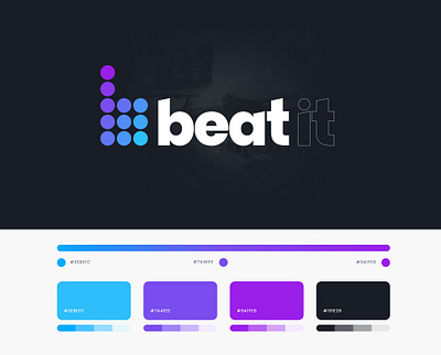 Music Brand Logo - Beat it blue brand branding gradient illustration music purple