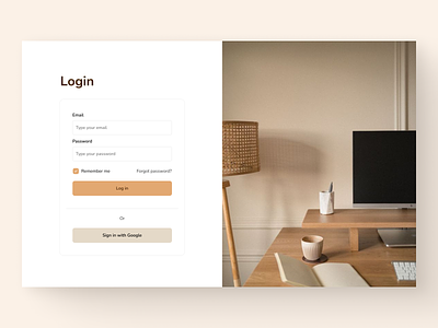 Login Page - Web Design Concept for Minimalist Furniture clean login page clean login screeen design e commerce furniture furniture login page furniture web design illustration login page login screen minimal login page minimalism minimalism web design modern and clean scanavidian simple login page ui ui design web design