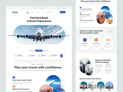 Flight Booking Website airplane booking clean design flight flight booking flight booking website flight ticket flight website landing page orix travel travel website traveling ui vacation web web design webdesign website