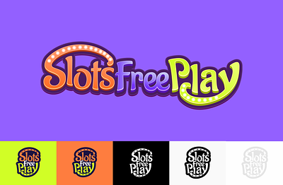 SlotsFreePlay.com Logo Concept brand design casino casino games las vegas logo concept logo design shiny slots