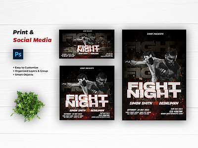 Social Media & Flyer Sports a4 boxing cover facebook post flyer instagram post mma poster print design social media social media post sports