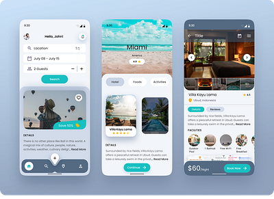 Travel Booking app design ui ux