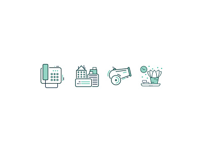 Icons branding builds buton cannon city clock company flower pot graphic design green icons illustration phone pictograms plant room time typography vector windows