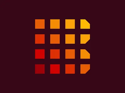 Letter B Logo b blocks brand branding design gradient icon identity illustration letter b logo mark sun symbol type typography