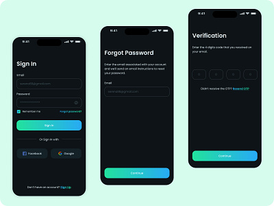 Mobile App Login Screen Dark Theme branding dark theme design login design mobile app mobile app login ui ux