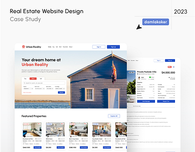 Real Estate Website Design design figma ui ux web design website website design