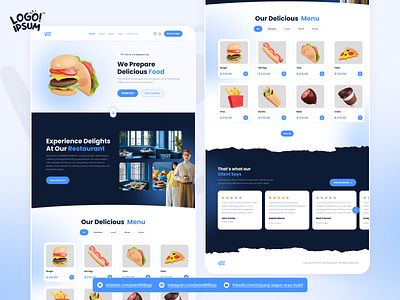 Landing Page Design - Restaurant Website branding graphic design ui