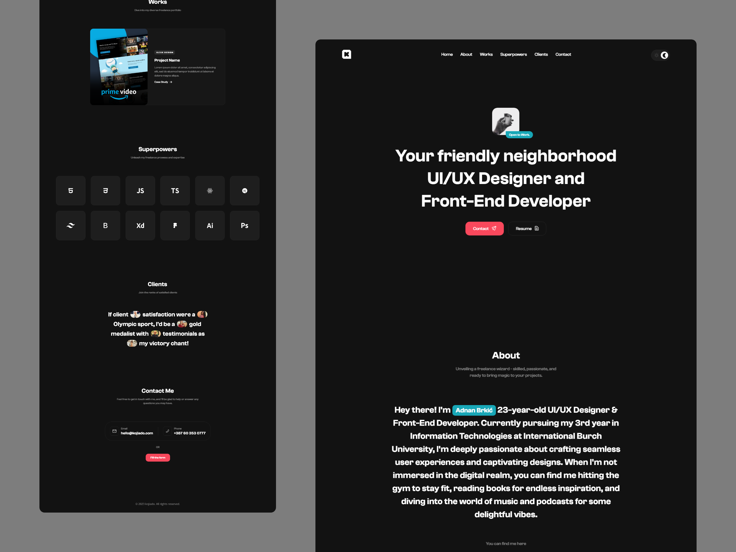 Personal Website - kojiado design personal ui website