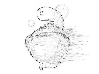 Adventures of sandworm vol.1 - Arrakis book drawing dune fanart frank herbert illustration ink paper sandworm scifi silly