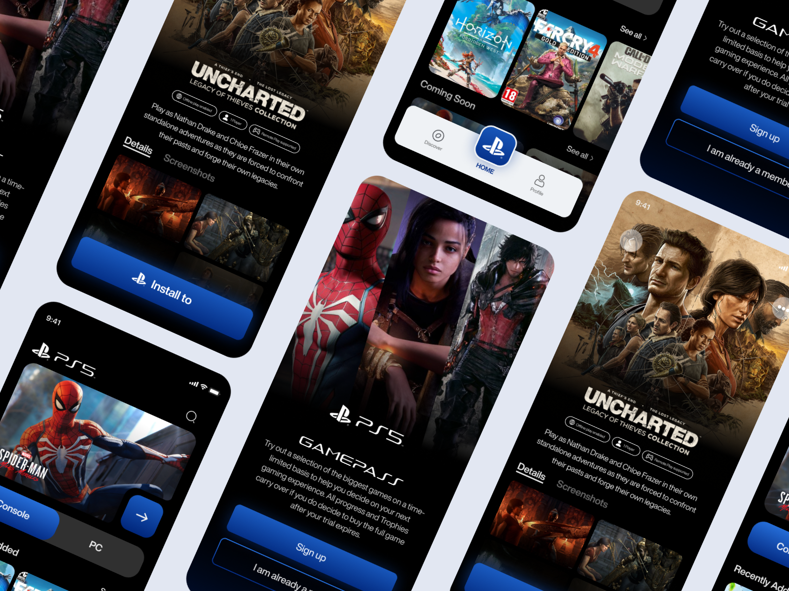 PlayStation App Design UI challenge #2 vector