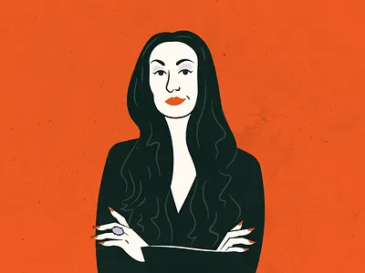 Morticia Addams Portrait addams character feminine halloween illustration inktober morticia addams portrait spooky texture vintage wednesday woman