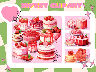 sweet cakes clipart bundle 20pic