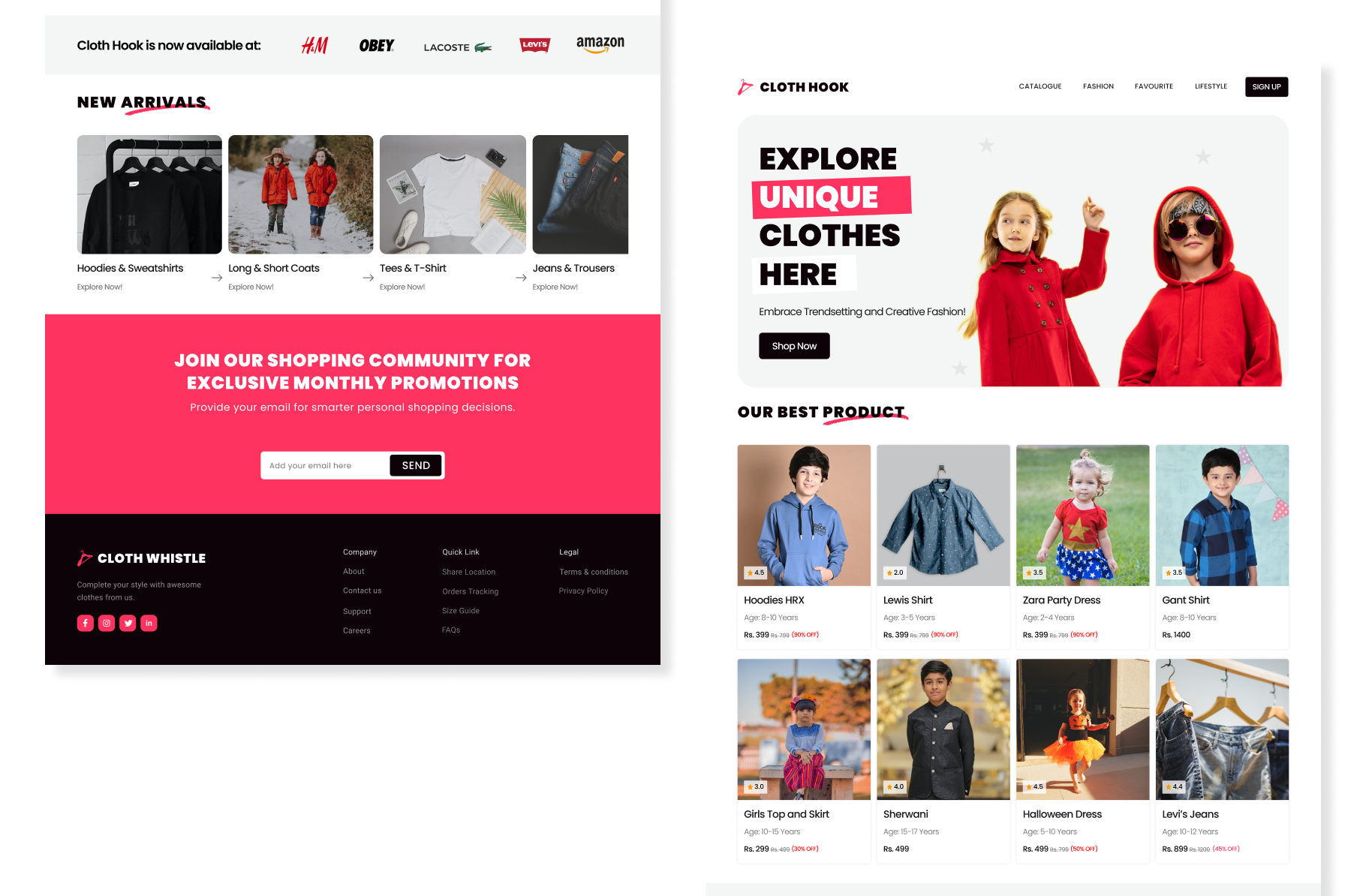 Kids Shopping Website app branding design e commerce website graphic design gurgoangurugram home page illustration kids shopping website landing page logo looking for job noida screens typography ui ux vector website design wireframing