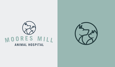 Moores Mill Animal Hospital branding graphic design illustration logo logo design website website development