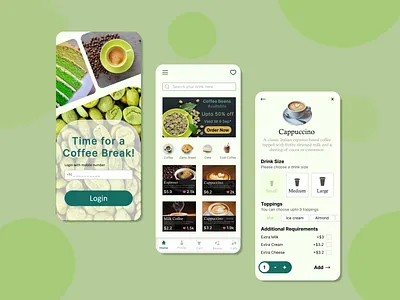 Coffee App Design branding graphic design ui
