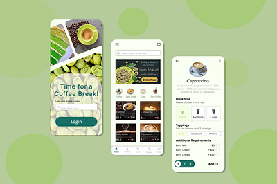 Coffee App Design branding graphic design ui