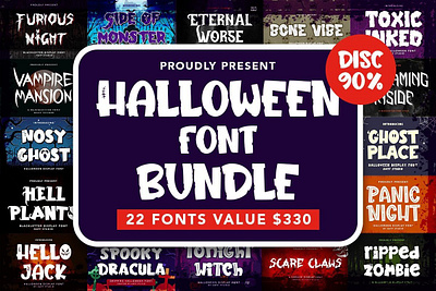 Perfect Halloween Font Bundle custom font font halloween retro font typhography