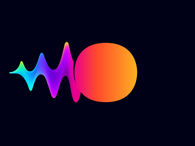 O logo with sound wave design flow gradient icon illustration letter logo mark neon sound vibrant wave