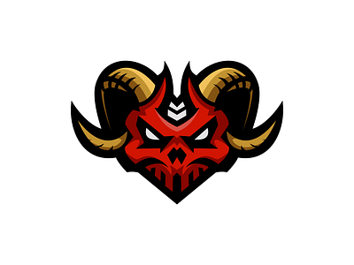 Red Skull Mascot Logo Vector Design branding devil graphic design illustration logo logos red skull