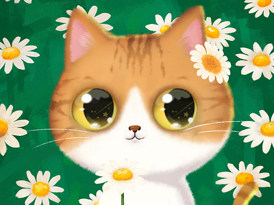 #cat palette 008🎨 daisy cat🐱🌼 cat catlover cheese cute daisy drawing flower illustration ipad kitty