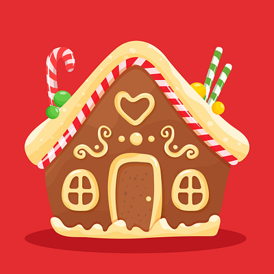 Gingerbread houses candy cartoon christmas cookie flat gingerbread house graphic design sweet treats vector winter