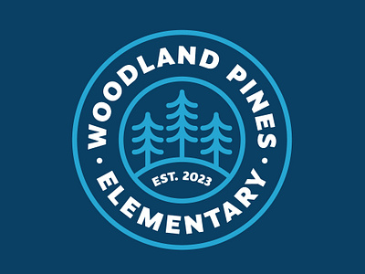 Woodland Pines Elementary School branding illustration logo logo design visual identity