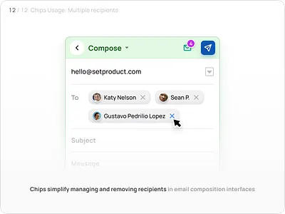 Improve Your UI Design Skills with a Chip UX Tutorial app chip ui chips ui compose compose mail compose message compose ui contacts design email design inbox inbox ui mail mail ui mobile mail send message ui users
