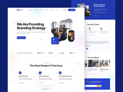 Techub - IT solution landing page agency branding agency creative agency design it solution landing page ui website