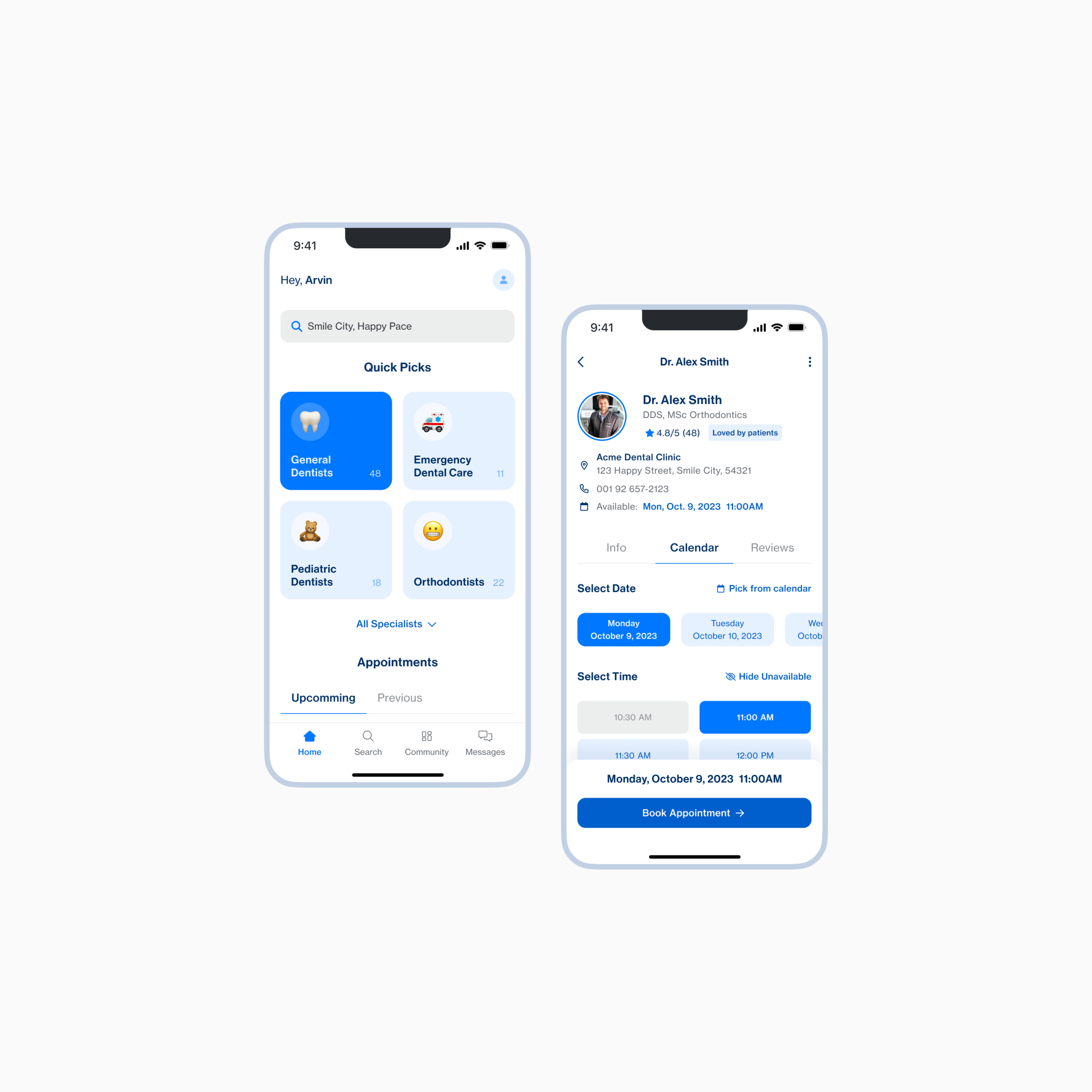 Digital Dental Service App app dental dentist healthcare mobile product ui uiux ux