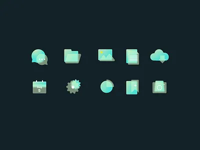 Glass icons design glass glassmorphism icons illustration ui ux webdesign