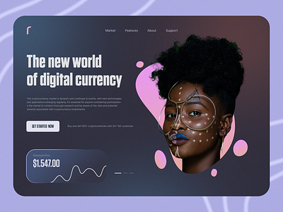 Crypto Exchange Website (Header Exploration) app crypto design graphic design hero logo typography ui ux website