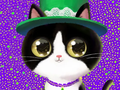 #cat palette 010🎨 magician cat✨ animal cateye catillust catmom collectibles cute cutecat drawing greenhat kitty magic purrfect wizard