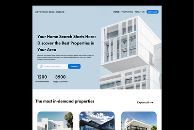 Real Estate Landing Page design landing page real estate real estate landing page ui ui design ux uxui web design