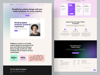 WebEase - Selling Pre-Made Templates homepage design market pages marketplace minimal design pre made template template design template selling web design