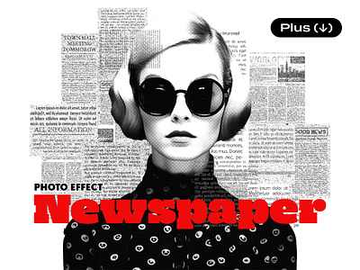 Newspaper Cutout Photo Effect black bw collage cutout effect filter magazine newspaper paper photo pixelbuddha print psd retro template texture vintage white zine