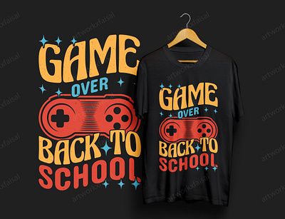 Game over back-to-school typography t-shirt design. clothing custom t shirt custom t shirt design graphic design t shirt tshirt design typography vintage t shirt