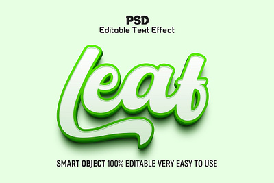 Leaf 3d Editable text effect style action leaf leaf 3d text effect leaf psd text effect psd text effect style