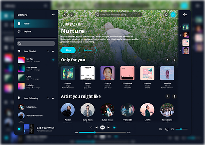Music Player UI Design design desktop app music ui ux