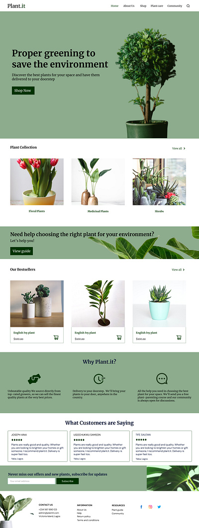 Flowershop Website Design branding design graphic design ui