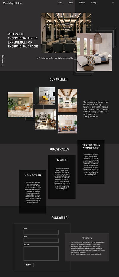 Interior Decorator Website asymmetry figma graphic design ui ux website