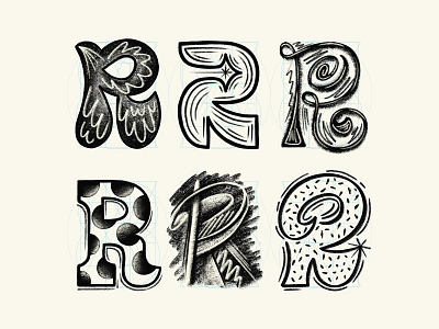 ✴ Six letters — R ✴ art drawing illustration letter lettering