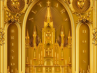 Bristol House - "Altars" Album Cover album album art album cover altar art design gold gothic music renaissance